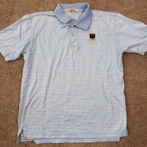 Peter Millar Polo Shirt Boys L Striped Embroidered Pine Valley Performance Golf